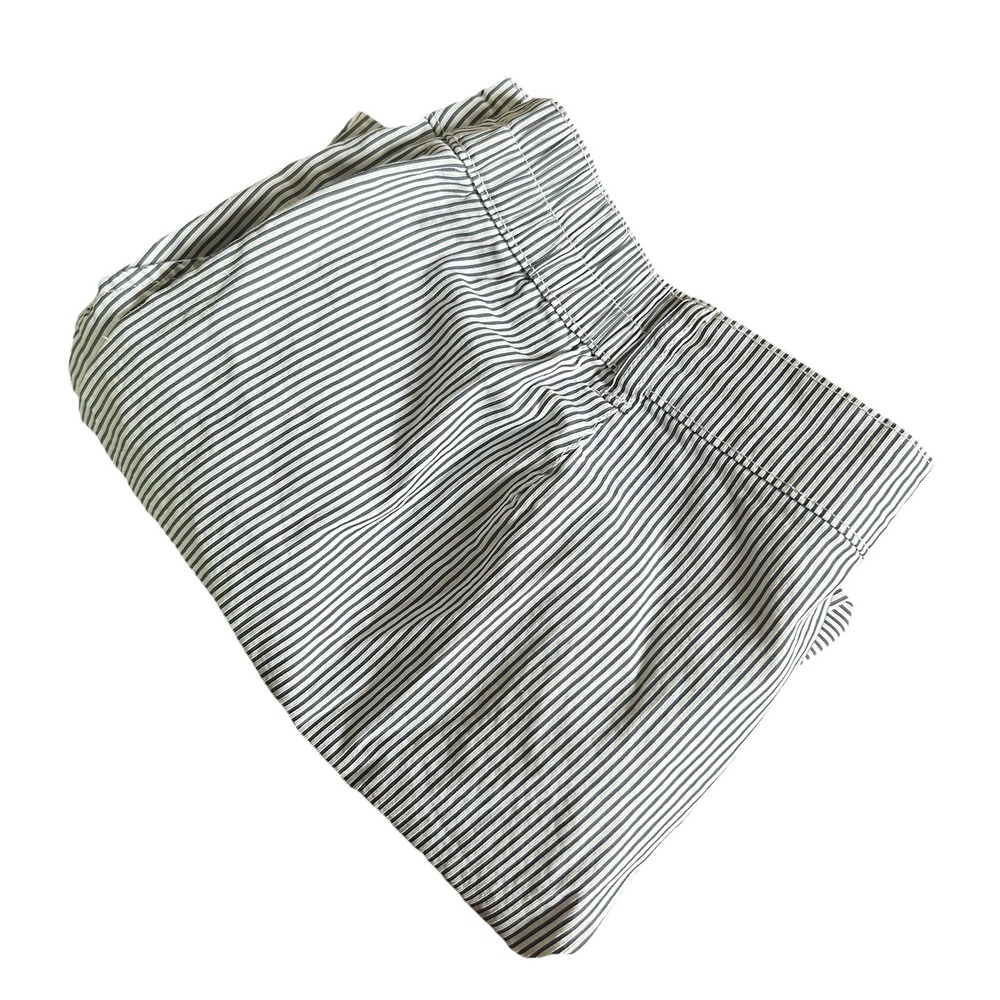 Karen Scott Women's‎ Size 16 Seersucker White & Navy Blue Striped Pants Elastic